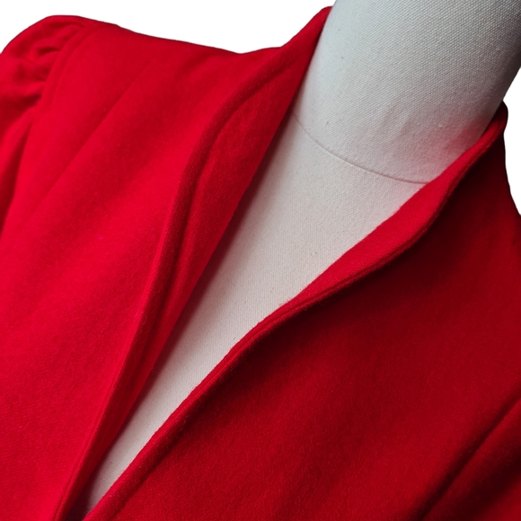 VINTAGE 80s Wool Blend 12 Red Elegant Coat Jacket - Picture 2 of 16